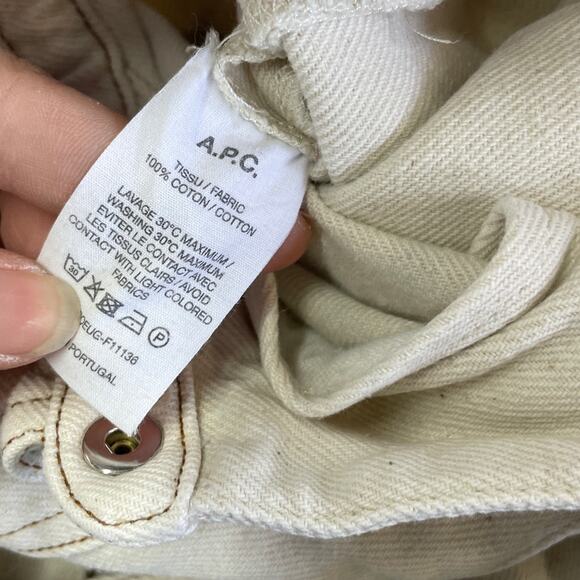 A.P.C. Romper Womens 34 X Small Off White Amelie Button Up Collared Cotton - Picture 5 of 9